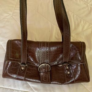 Crazy Horse Faux Crocodile Skin Handbag